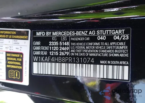 2023 Mercedes-Benz C 300 4Matic z USA, uszkodzony, nr VIN W1KAF4HB8PR131074